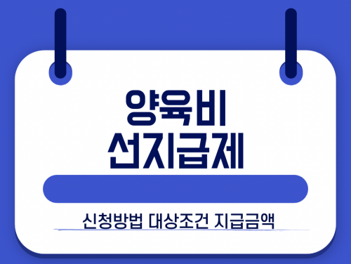 양육비 선지급제 신청 대상 지급금액